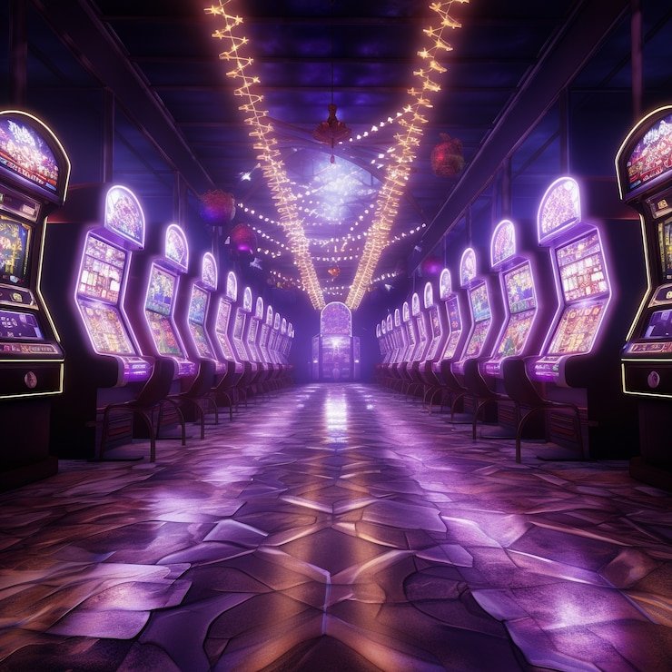 Kontrol taruhan arcade: slider untuk penyesuaian cepat nilai koin Pemilihan taruhan di mesin arcade dengan slider dan tombol +/- untuk penyesuaian